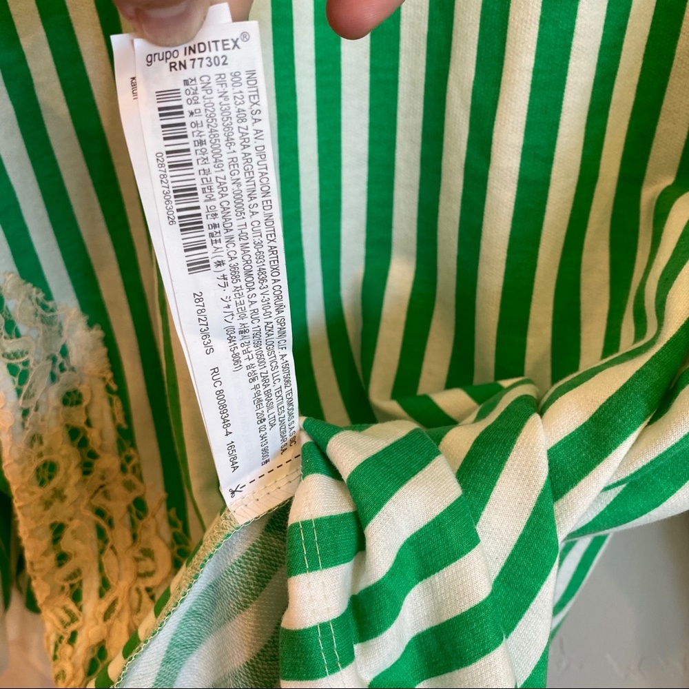 ZARA Trafaluc Oversized Striped Sweatshirt Lace - Picture 11 of 13